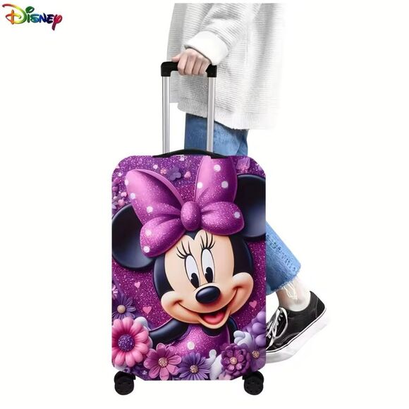 NWT Gorgeous Minnie Mouse Sz XL 25”-30” Purple Suitcase Luggage Elastic Cover - Picture 1 of 14